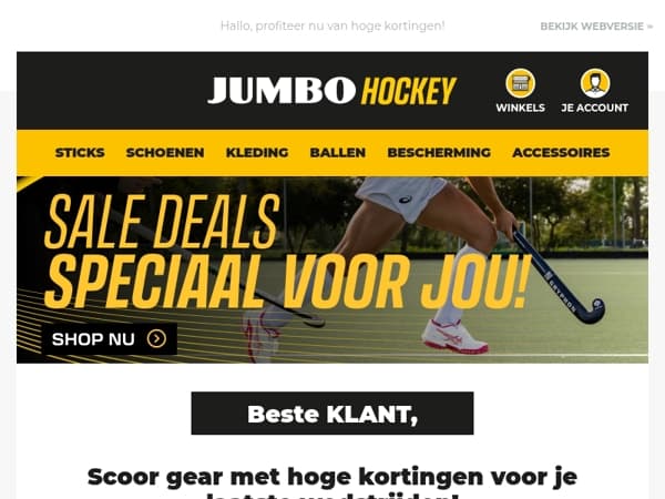 Scoor gear met hoge kortingen voor je laatste wedstrijden! 