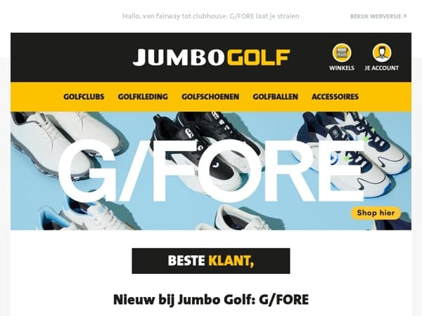 Nieuw merk bij Jumbo Golf: G/FORE