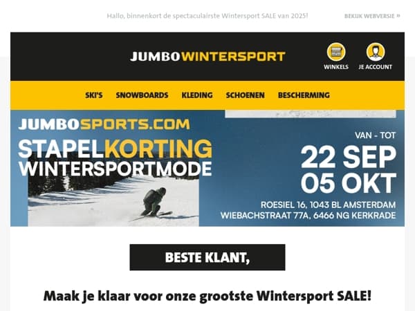 Maak je klaar voor onze grootste Wintersport SALE!