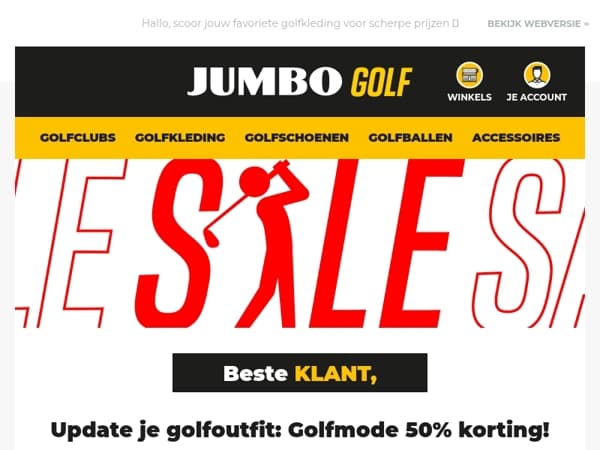 Update je golfoutfit: Golfmode 50% korting!