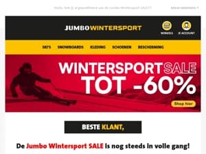 De Jumbo Wintersport SALE is nog steeds in volle gang!