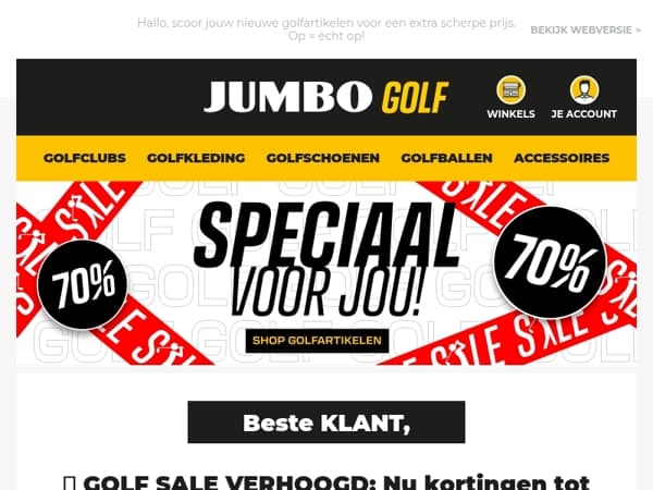 🚨 GOLF SALE VERHOOGD: Nu kortingen tot wel 70%! 🚨