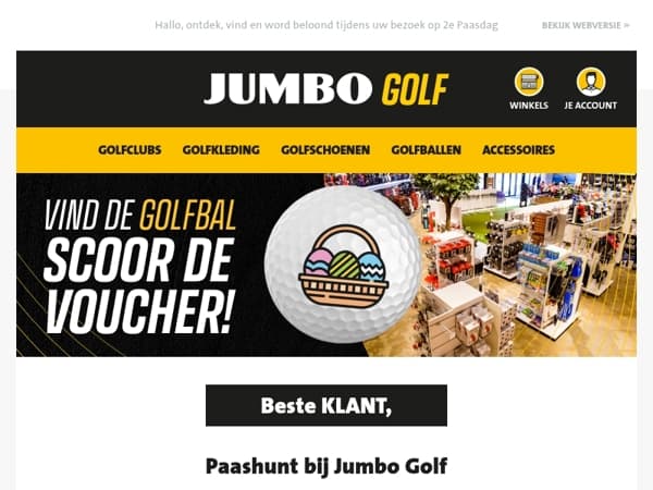 Paashunt bij Jumbo Golf