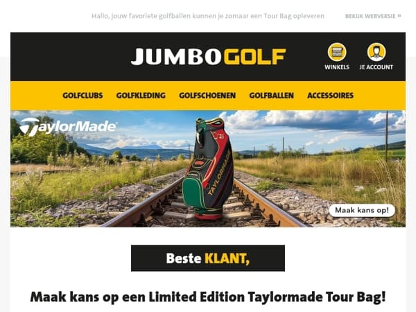 Maak kans op een Limited Edition Taylormade Tour Bag!