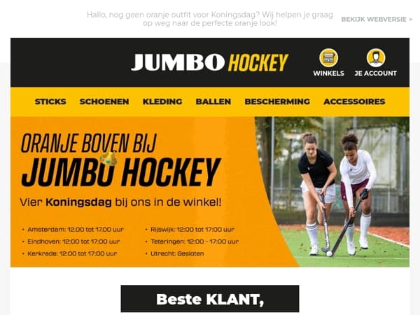 ORANJE BOVEN BIJ JUMBO HOCKEY! 👑🧡