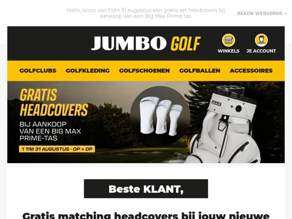 ⛳ GRATIS headcovers bij jouw nieuwe Big Max Prime-tas!