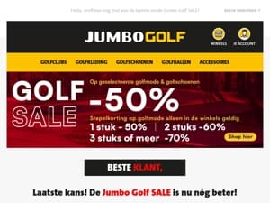 Laatste kans! De Jumbo Golf SALE is nu nóg beter!