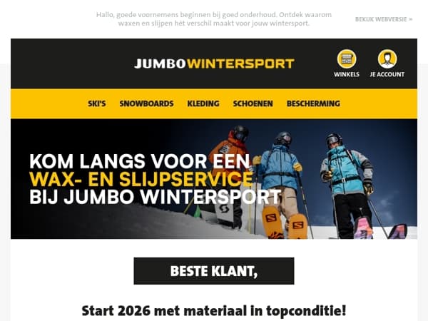 Start 2026 met materiaal in topconditie!