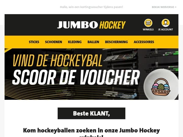 Kom hockeyballen zoeken in onze Jumbo Hockey winkels!