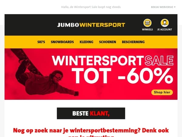 Nog op zoek naar je wintersportbestemming? Denk ook aan je uitrusting
