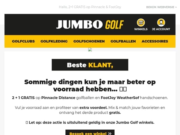 2+1 GRATIS op ballen en handschoentjes