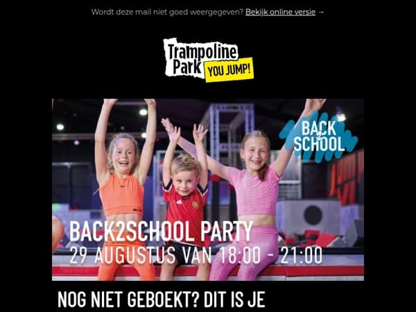 Back2School Party - Alleen vandaag nog €5.- korting! 