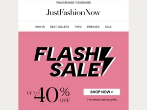 FLASH ⚡ SALE:  up to 40% off