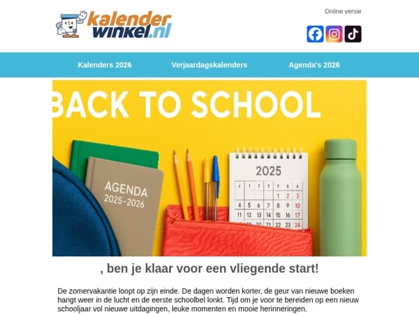 Back to school agenda's en kalenders 2025-2026