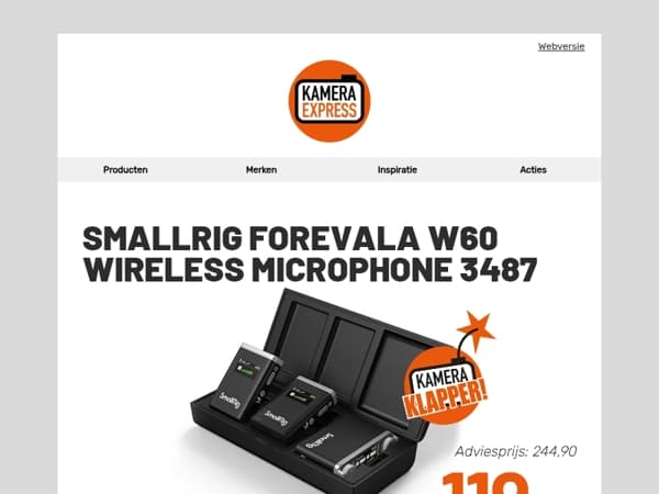 Kamera Klapper: compacte draadloze microfoon afgeprijsd