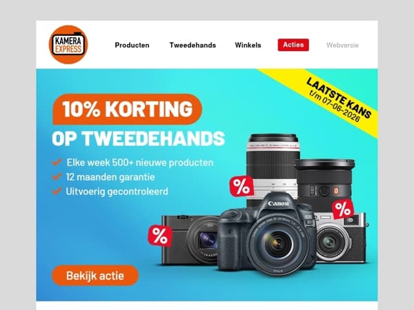Laatste kans op 10% extra tweedehands korting