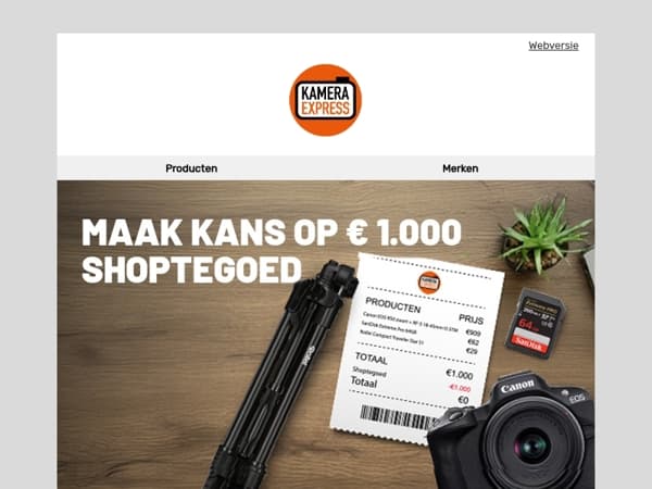 Maak elke week kans op €1.000 shoptegoed 🎁