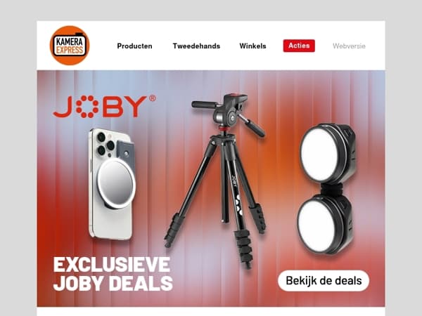 Exclusieve Joby Deals voor jouw foto- en videosetup