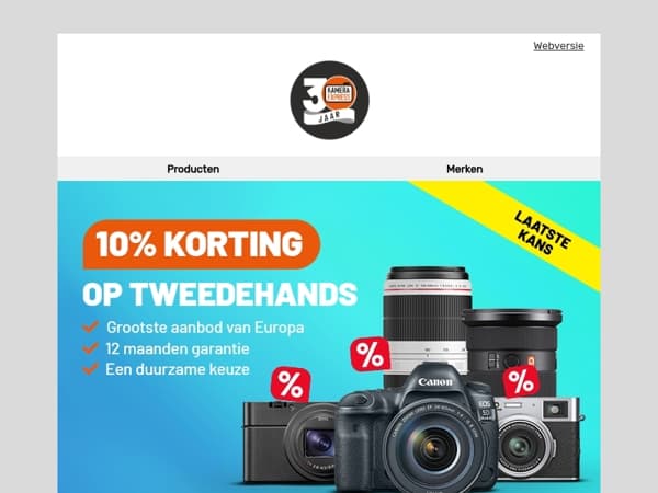 Laatste kans: 10% voordeel op tweedehands