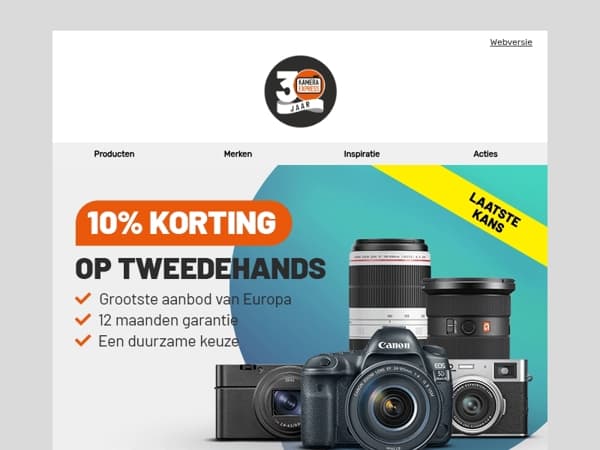 Laatste kans: 10% voordeel op tweedehands!