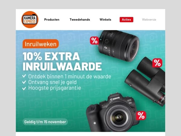 De inruilweken zijn begonnen: 10% extra inruilwaarde