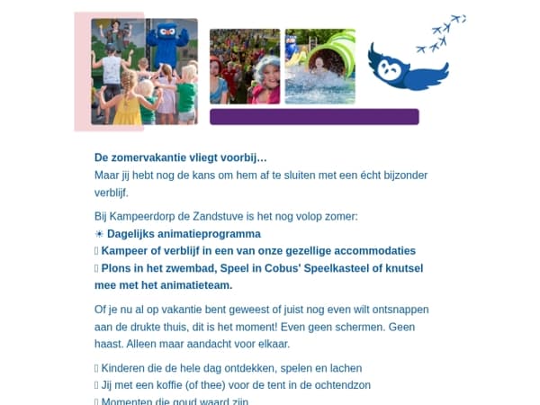 🌞 De zomer is nog niet voorbij, beleef ‘m bij Kampeerdorp de Zandstuve!