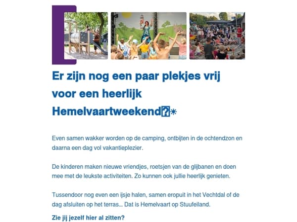 ⛺ Last minute Hemelvaart bij Kampeerdorp de Zandstuve