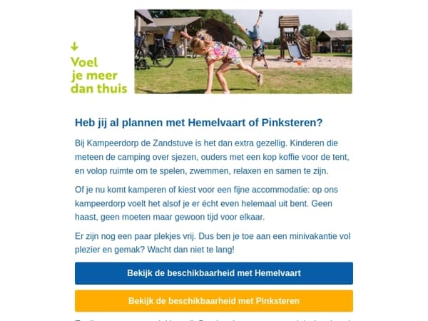 🧳 Laatste kans: Hemelvaart & Pinksteren