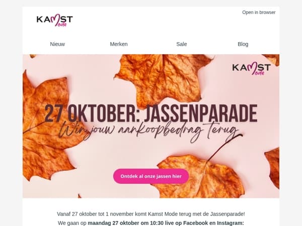 Jassenparade op 27 oktober!