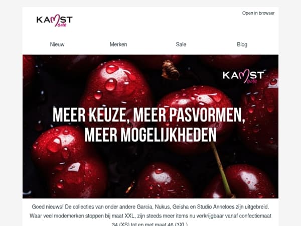 Jouw favoriete merken, nu met nóg meer maatkeuze