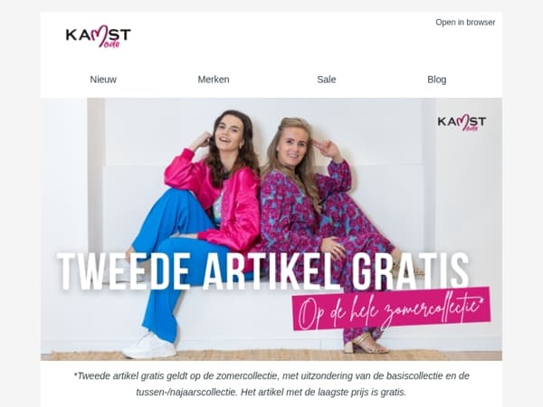 YES: vanaf nu tweede gratis op de hele zomercollectie!