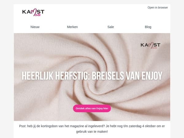 Heerlijk herfstig met de breisels van Enjoy