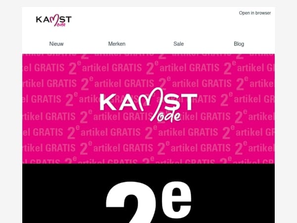 Tweede artikel gratis: ook in onze winkels