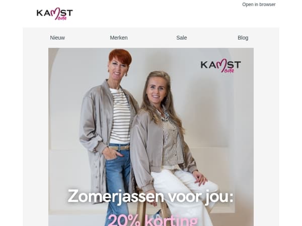 Zomerjassen 20% korting bij Kamst Mode