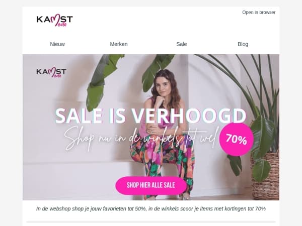 Kamst Mode SALE VERHOOGD: kortingen tot 70%!
