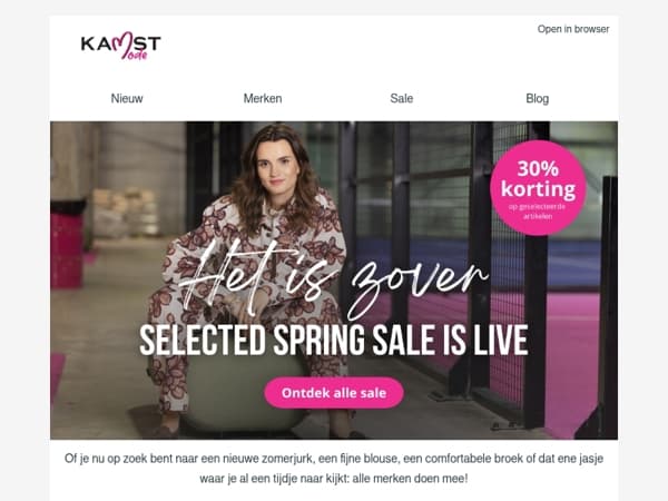 Goed nieuws: selected spring sale is live!