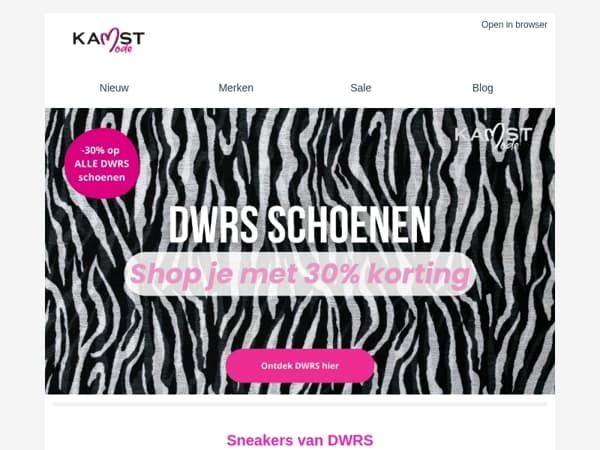 Alle DWRS schoenen met 30% korting