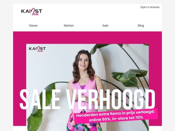 SALE verhoogd: nog meer kortingen tot 50%
