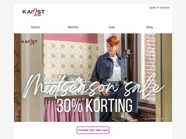 Mid season sale: 30% korting op geselecteerde items