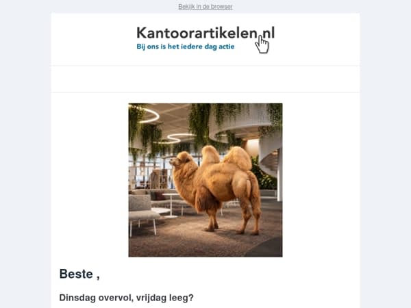 Het kamelenprobleem op kantoor.