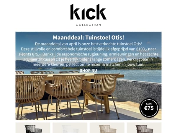 Tuinstoel Otis nu met 30% korting!