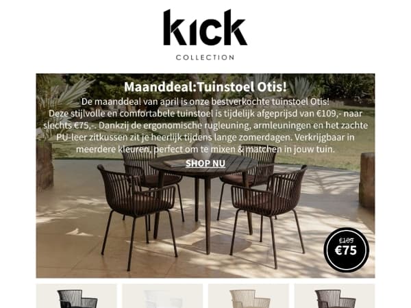 Bestseller tuinstoel Otis als maanddeal 💚