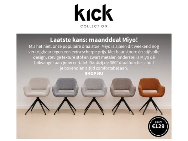 Laatste kans: draaistoel Miyo! 😱