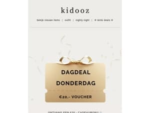 Donderdag deal: ontvang €20,- shoptegoed bij je bestelling 🌻
