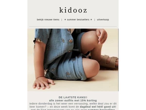 REMINDER 🫣 🥰 nú 15% korting op álle outfits!