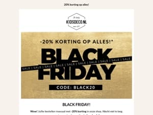 -20% korting op ALLES! 🔥