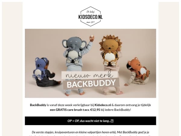 Nieuw merk: BackBuddy 🦁 Valbescherming voor jouw kindje!