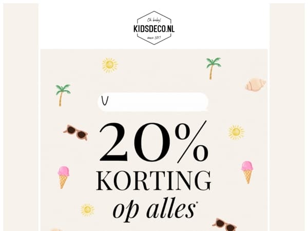 Psst.. 20% korting op ALLES! 😱