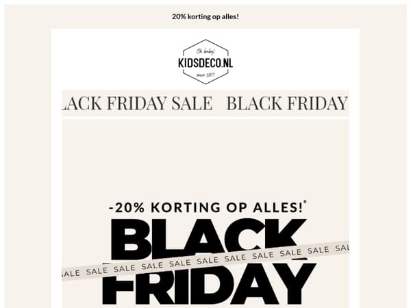 ⏰ Black Friday is gestart! NU 20% korting op alles !