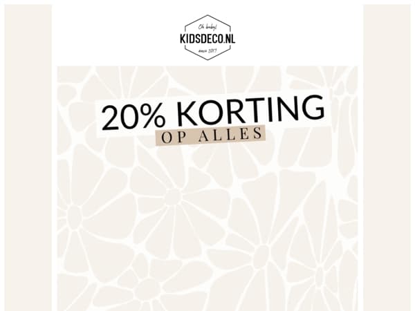 Laatste kans > 20% korting op ALLES! 😱